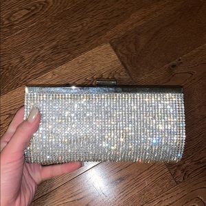 Silver bling purse (clutch/over the shoulder)